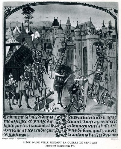 Siège d'une ville pendant la Guerre de Cent ans.