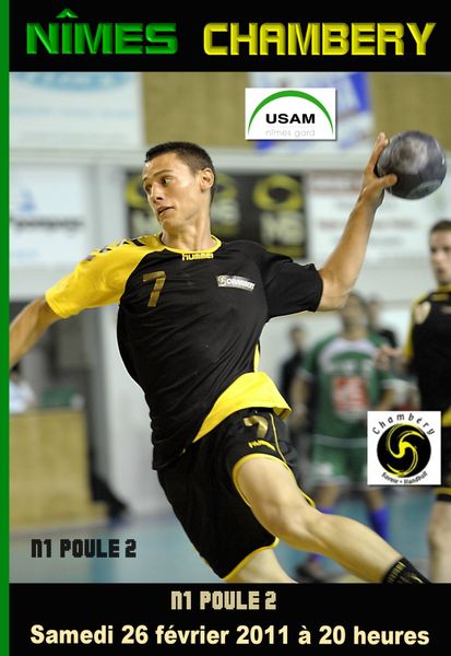 Affiche N1 NÎMES CHAMBERY 26 02 2011