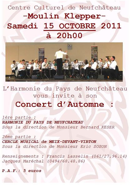 affiche concert automne 2011