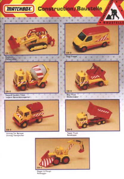 catalogue matchbox annee 1992 s35 set construction