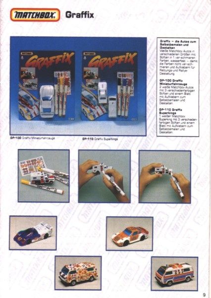 catalogue matchbox 1991 m09 graffix matchbox
