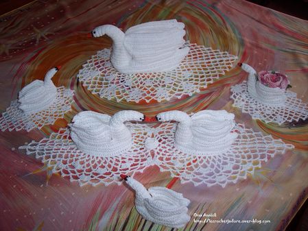 cygnes-decoration-table-mariage-anniversaire-crochet