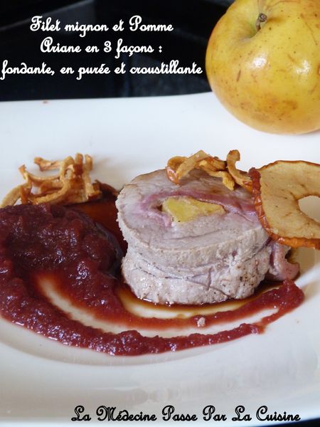 filet mignon et jambon cru, filet mignon farci, plat complet, porc