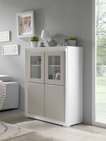 meuble laque portes vitres et pleines