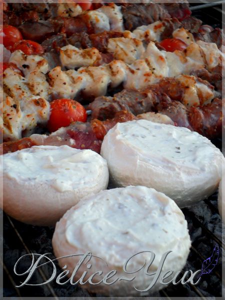 Champignons fourrés au boursin