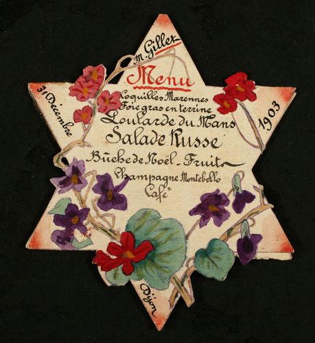 Menu de Noël daté de 190. BM Dijon M I 671