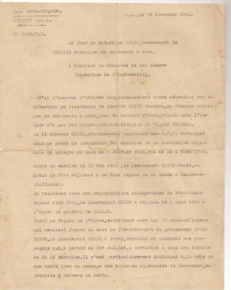 lettre commandant Petit