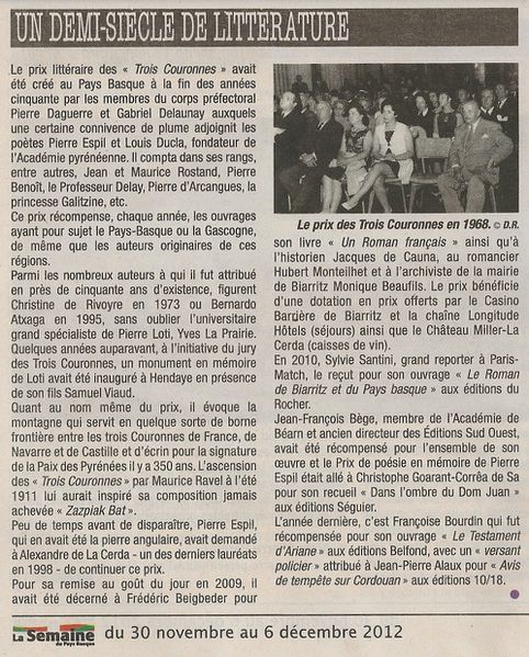Prix des Tois Couronnes Histoire