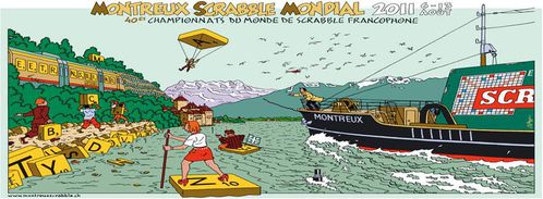 affiche Montreux championnats du monde de Scrabble francoph
