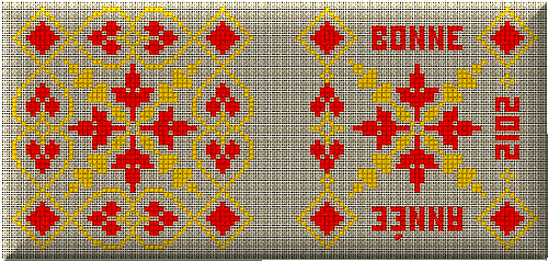 biscornu bonne année grille 2012 broderie