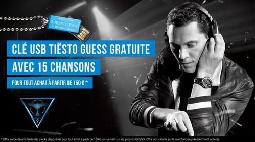 Tiësto and Guess: Clé USB Tiësto offerte avec 15 tracks