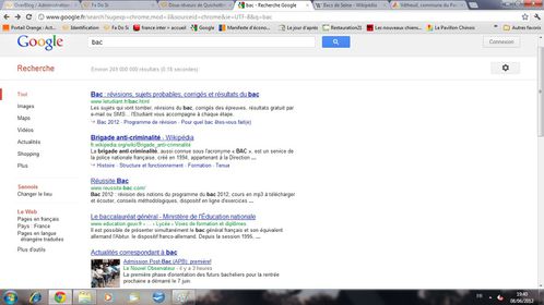 recherche google bac