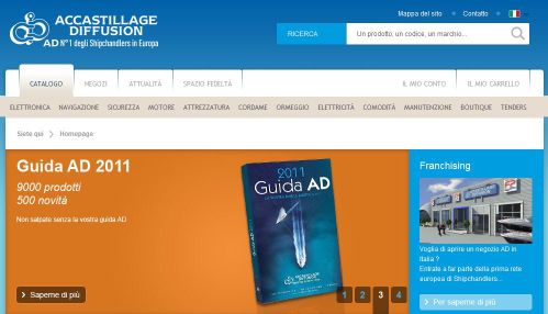 page d accueil du site italien de la societe Accastillage-Diffusion