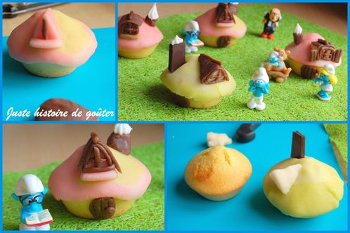 cupcakes maison de schtroumpf