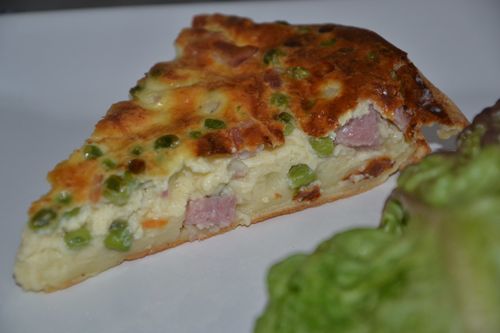 Quiche petits pois sans pate