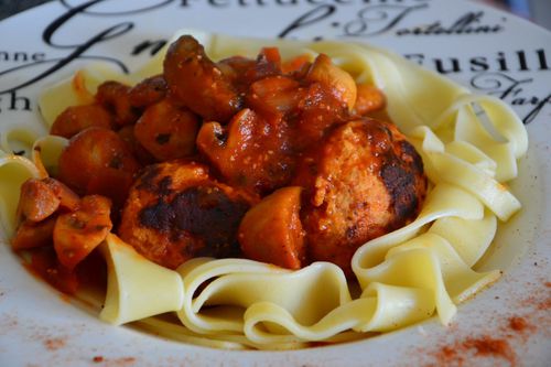 Pappardelles aux boulettes