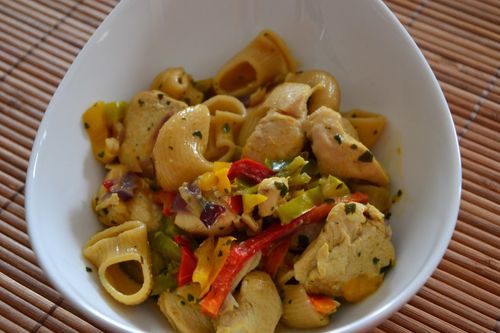 Poulet coco curry poivrons