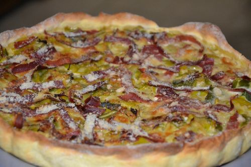 Tarte aux poireaux et jambon serrano