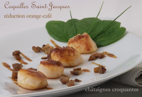 CCoquilles Saint-Jacques réduction d'orange et café Coquilles Saint-Jacques réduction d'orange et café