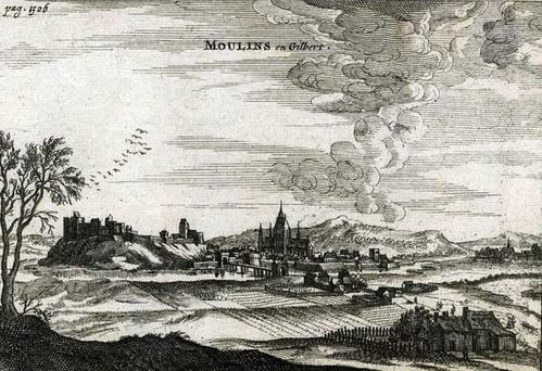 gravure Moulins Engilbert vers 1650