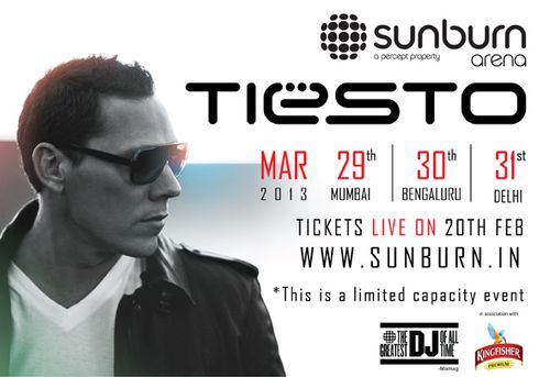 Tiësto date Bangalore India 30 march 2013, ticket