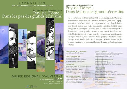 flyers Exposition Musée régional d'AuvergneL