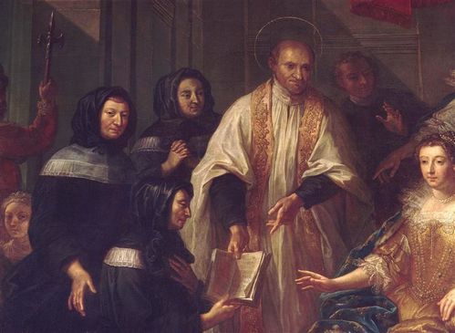 Saint Vincent de Paul devant Anne d'Autriche donnant les co