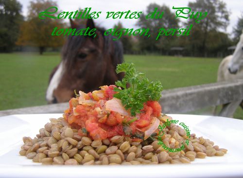 Lentilles vertes du Puy, tomate, oignon, persil, ail *Légumineuses santé* Jaclyne cuisine et gourmandise