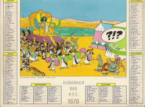 Calendrier des postes "Astérix" 1970 (Dargaud) - Astérix: ma collection