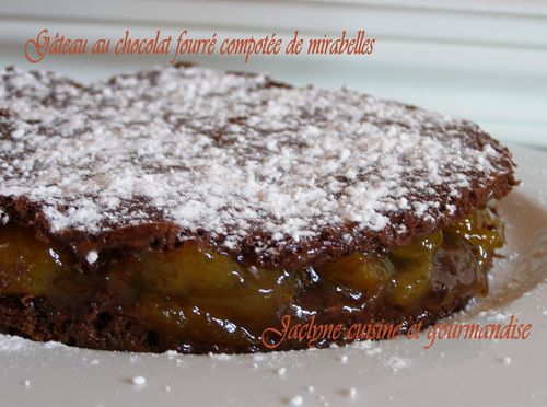 Gâteau au chocolat compotée de mirabelles Jaclyne cuisine et gourmandise