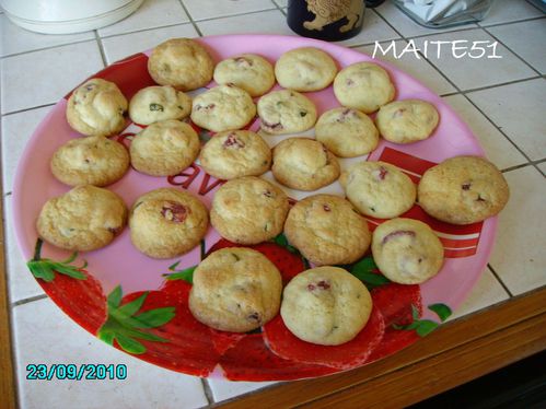Cookies fraises et pistaches