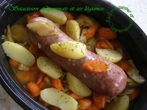 Saucisson Lyonnais et ses légumes Jaclyne cuisine et gourmandise