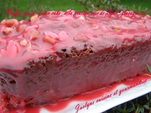 Muffin géant *façon cake* à la praline rose de Lyon Jaclyne cuisine et gourmandise