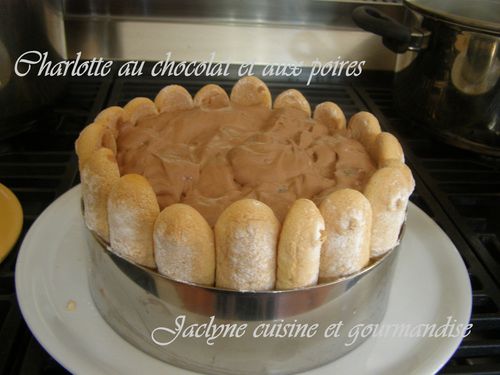 Charlotte Chocolat Poires Jaclyne cuisine et gourmandise