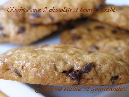 Cookies aux deux chocolats et beurre d'érable Jaclyne cuisine et gourmandise
