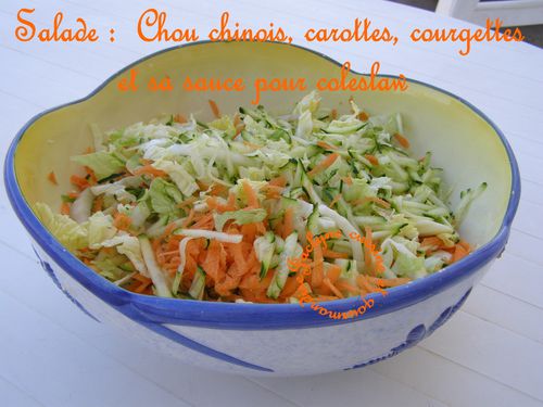 Salade chou chinois, carottes, courgettes... Variante du coleslaw, spécialité américaine Jaclyne cuisine et gourmandise