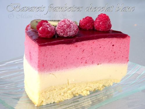 Bavarois Framboise coque chocolat blanc - Chamangemieux