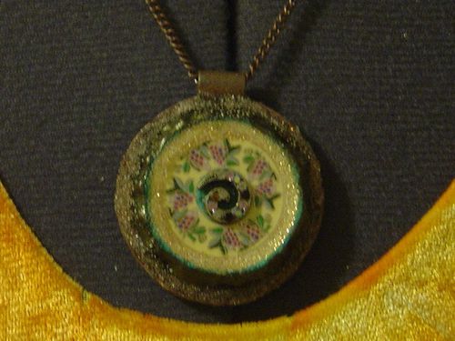 pendentif bronze céramique et cristaux Swarovski