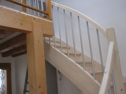 escalier bois traditionnel, 2 essences