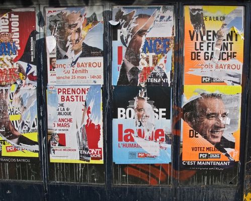 affiche élection présidentielle Bayrou Mélanchon 6926