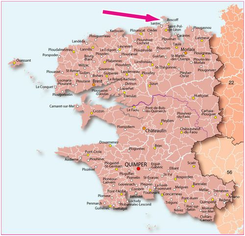Carte Finistère pour blog
