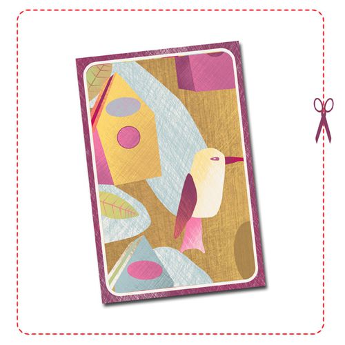 free printable card birdhouse 1