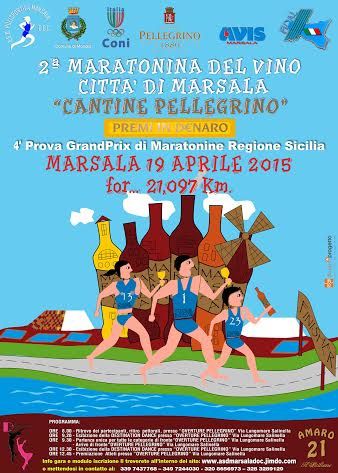 Maratonina del Vino Città di Marsala 2015 (2^ ed.). Il prossimo 19 aprile a Marsala
