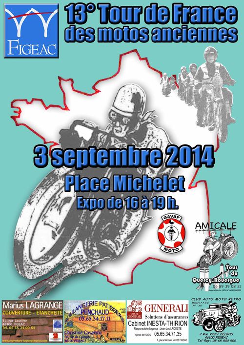 229 Septembre 2014 Gites les Vaquans Figeac Affiche 13eme T