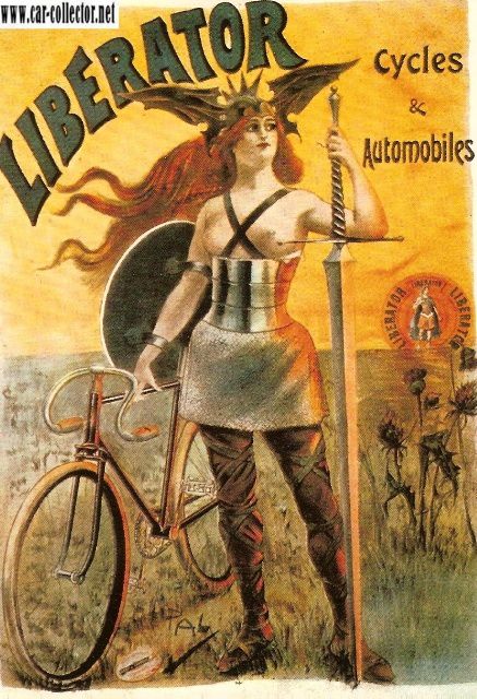 carte postale cycles et automobiles liberator