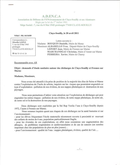 étude sanitaire décharges Veolia