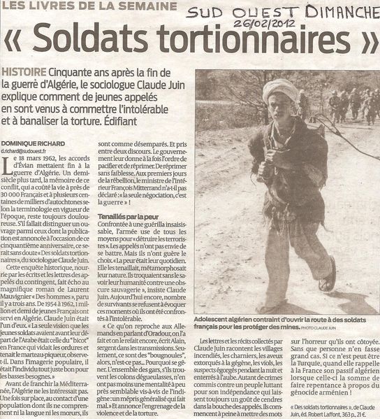 Soldats Tortionnaires Sud Ouest 26-02-2012