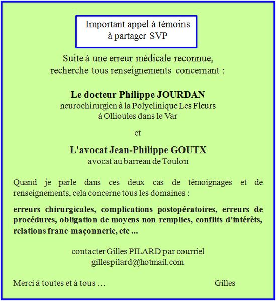 Appel à témoins blog
