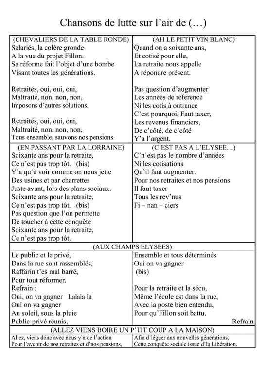 Chansons de luttes 1