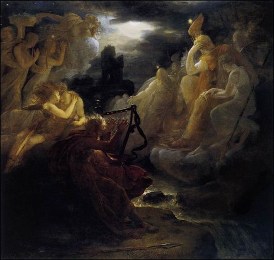francois baron gerard ossian evoque fantomes son harpe